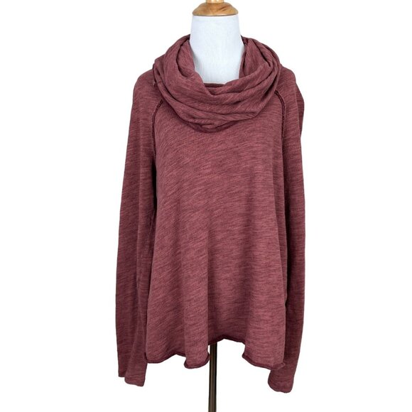 Free People Beach Sweater One Size Cowl Funnel Neck Pullover Cocoon Slouchy‎ LS - Picture 1 of 12